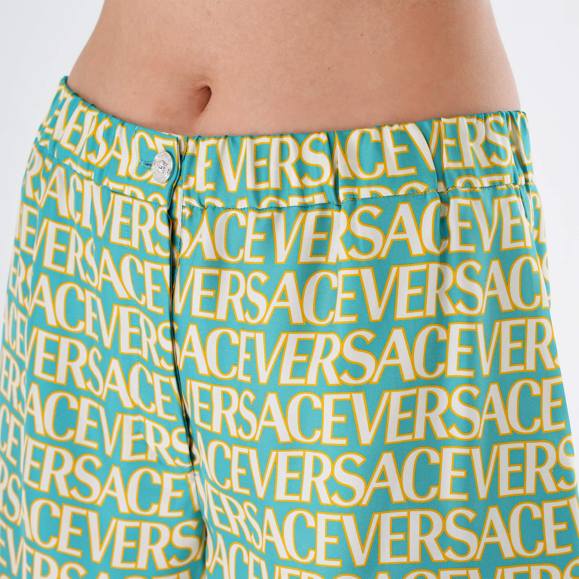 Versace - Monogram Printed Silk Shorts 42 